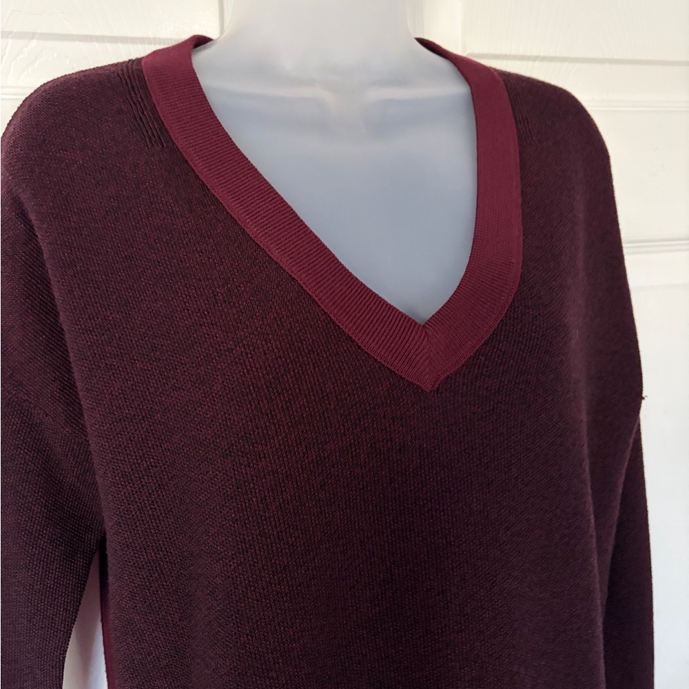 rag & bone taylor v-neck fine merino wool sweater Burgundy size Small - Picture 6 of 15